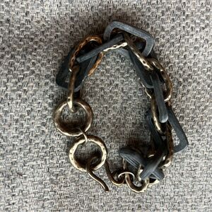 Noonday Bracelet, horn and mixed metal